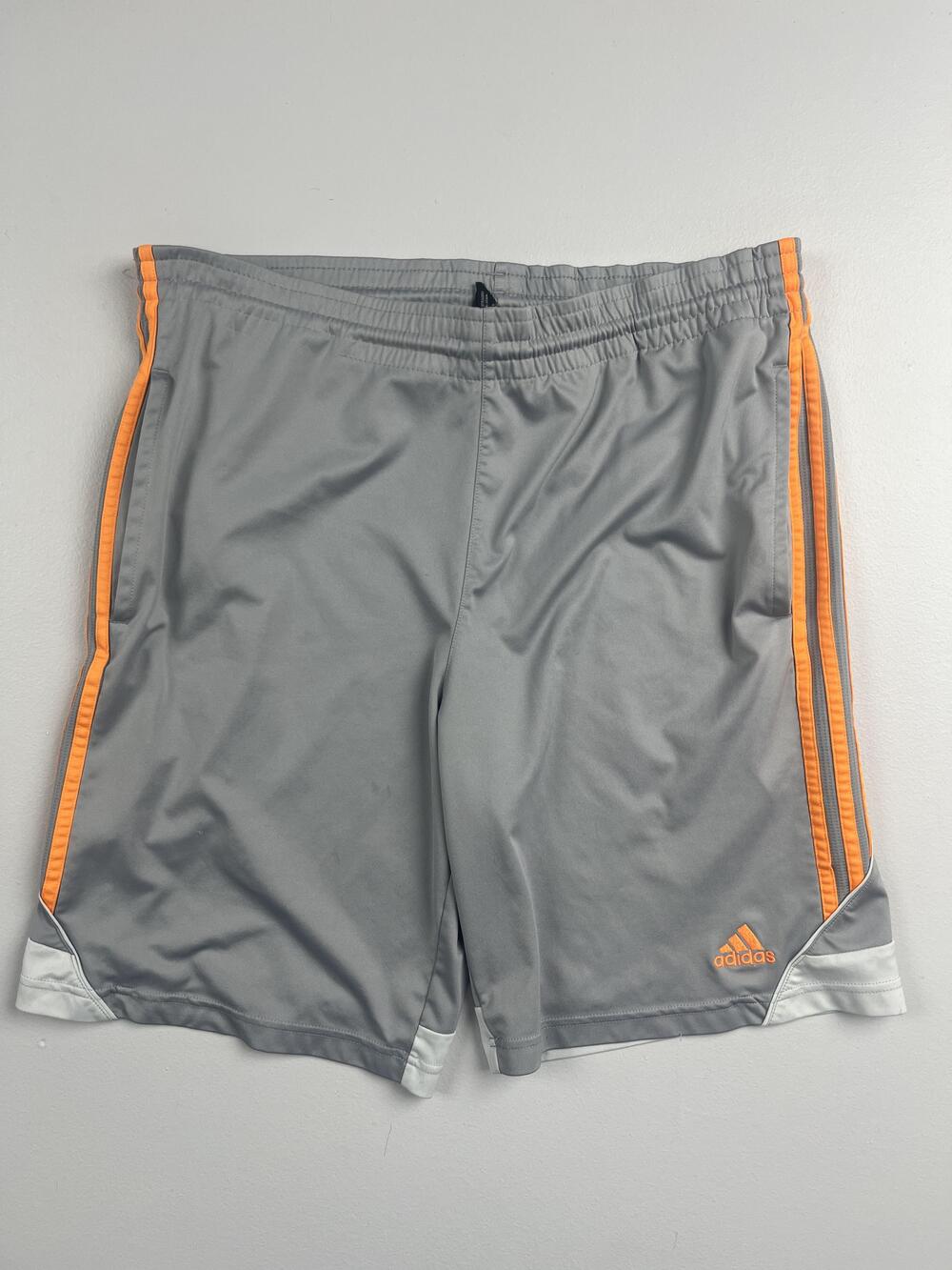 Adidas Climalite Shorts Mens Small Gray 3 Stripes Athletic Gym Running Training